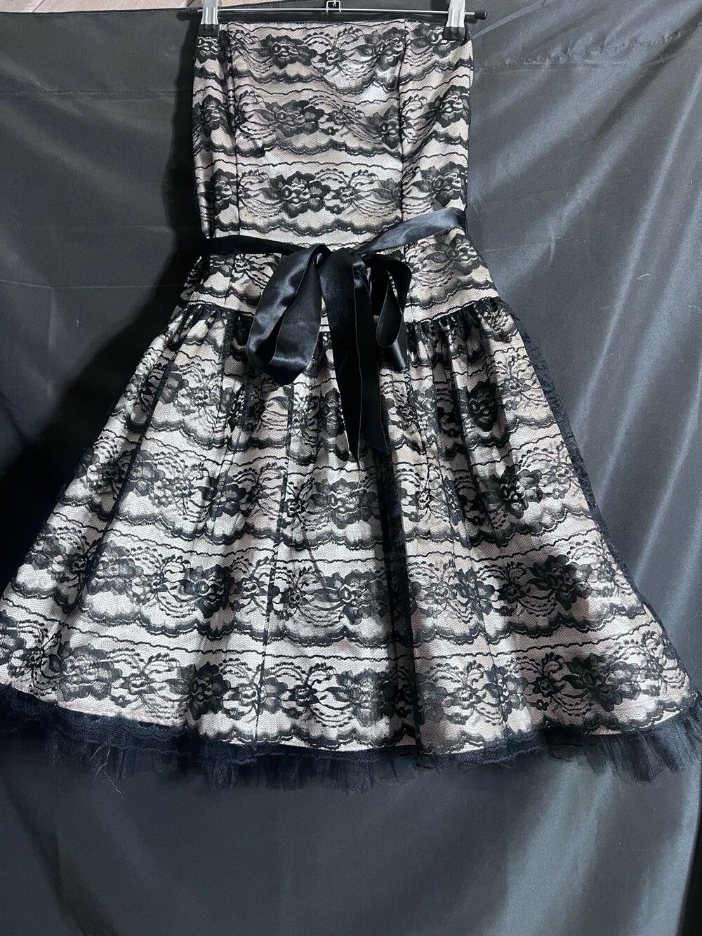 Vtg Jessica McClintock Gunne Sax Mini Dress 5 Lace Tulle Party Whimsygoth Y2K